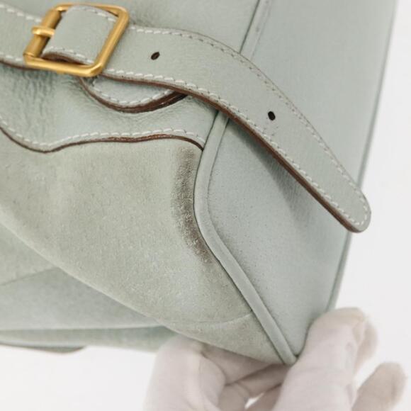 GUCCI Bamboo Backpack Suede Outlet Light Blue Gold 003 2058 9016 Auth 145652 - Picture 10 of 16